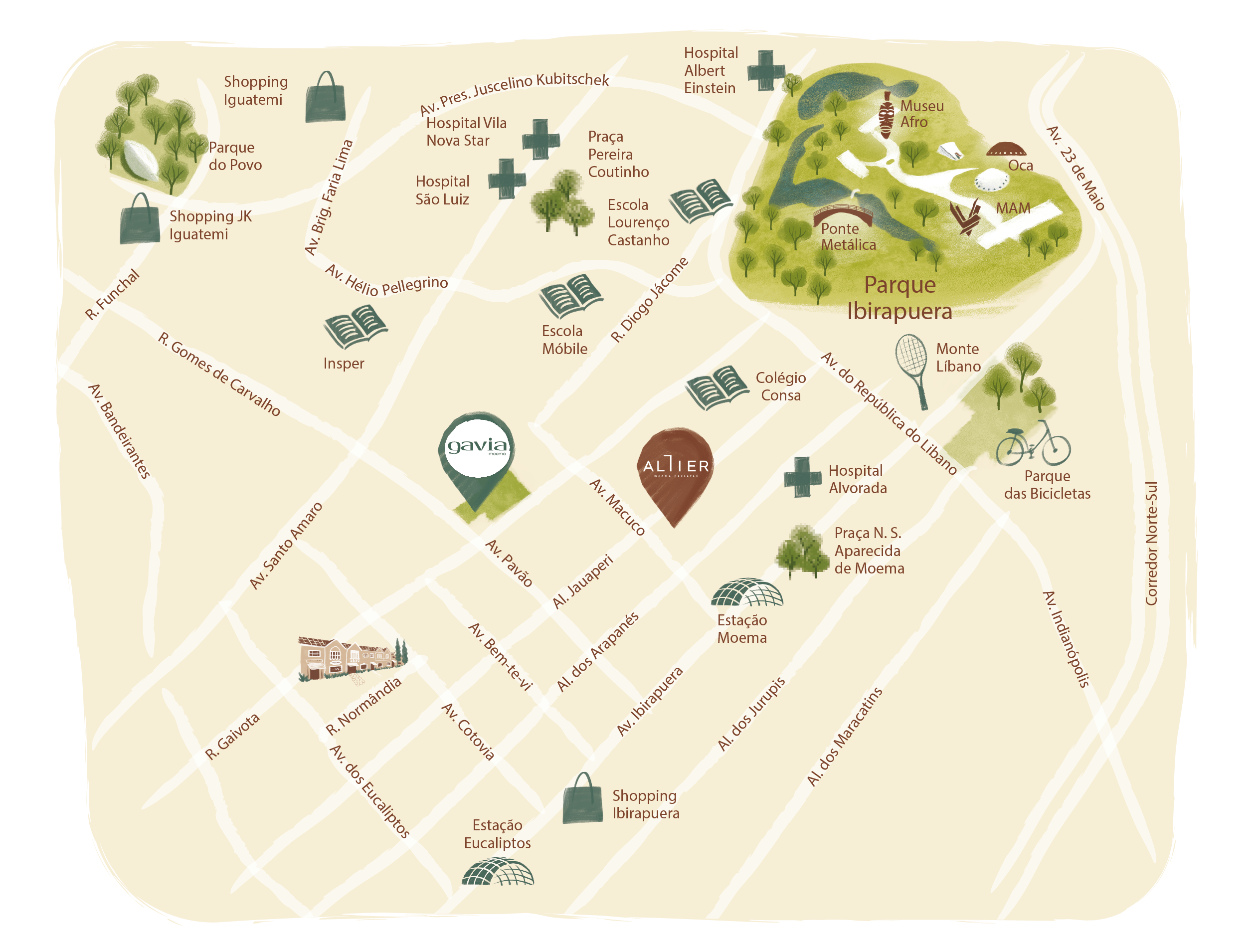 Mapa da localização do empreendimento em Moema