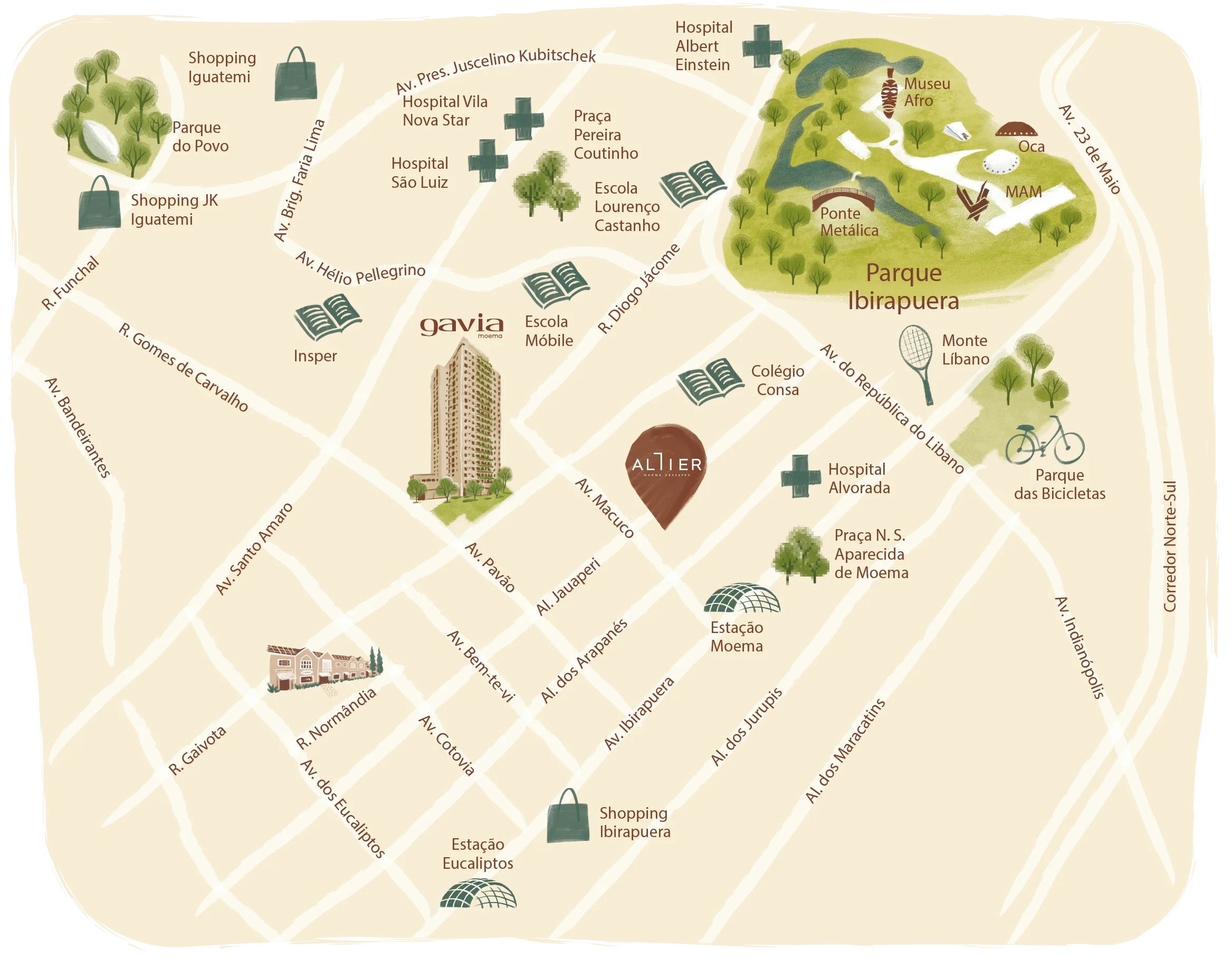 Mapa da localização do empreendimento em Moema